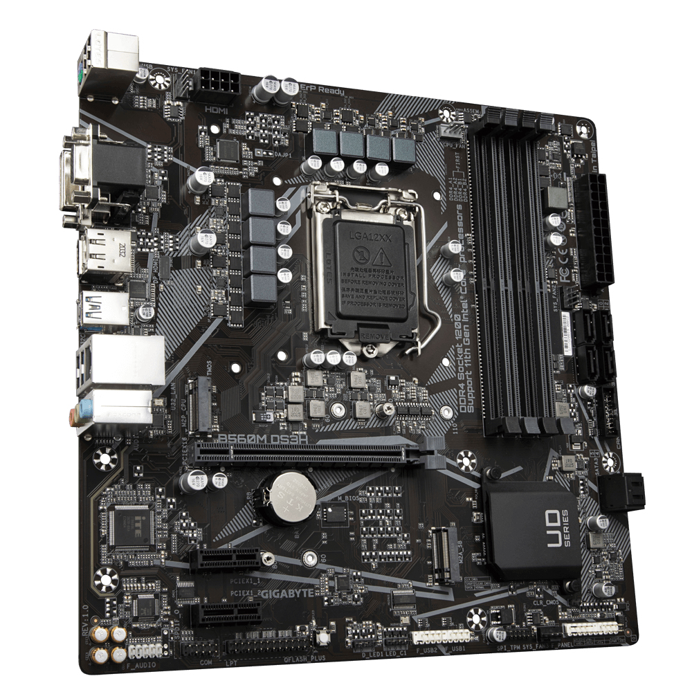 Bekijk afbeelding 3 van Gigabyte 1200 B560M DS3H V2 - 2xM.2/DP/HDMI/DVI/VGA/µATX